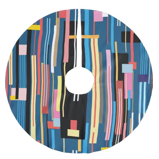 Bright Stripe Abstract Pattern Kerstboom Rok (Voorkant)