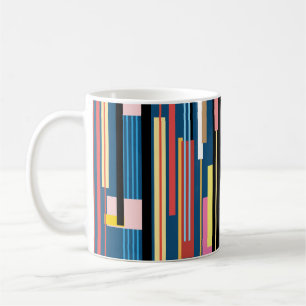 Bright Stripe Abstract Pattern Koffiemok