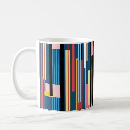 Bright Stripe Abstract Pattern Koffiemok (Links)