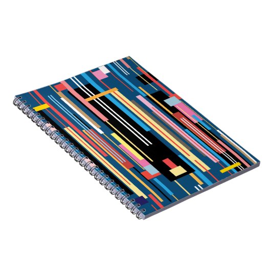 Bright Stripe Abstract Pattern Notitieboek (Rechterzijde)
