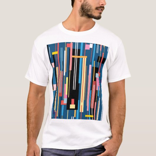 Bright Stripe Abstract Pattern T-shirt (Voorkant)