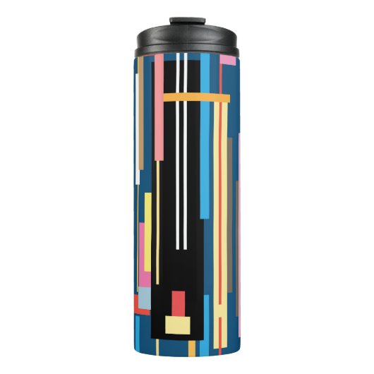 Bright Stripe Abstract Pattern Thermosbeker (Voorkant)