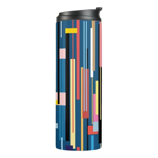 Bright Stripe Abstract Pattern Thermosbeker (Gedraaid links)
