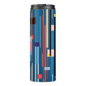 Bright Stripe Abstract Pattern Thermosbeker (Achterkant)