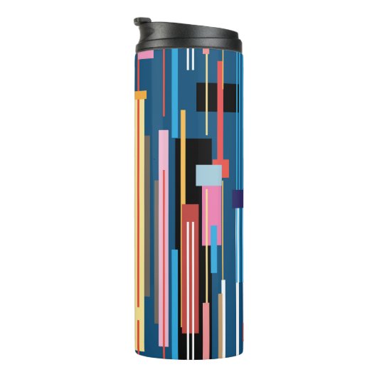 Bright Stripe Abstract Pattern Thermosbeker (Geroteerd rechts)