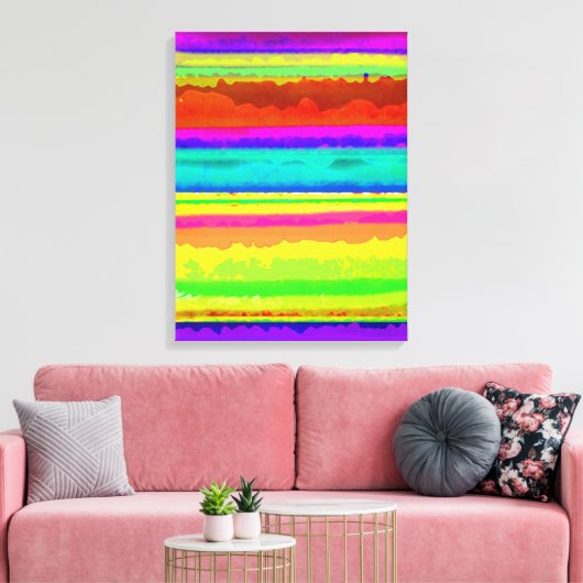 Bright Stripe Canvas Afdruk (Insitu (Woonkamer))