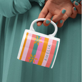 Bright Stripe Cosy Christmas Snowflake Koffiemok