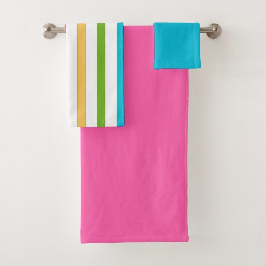 Bright Stripe en solide handdoeken (Insitu)