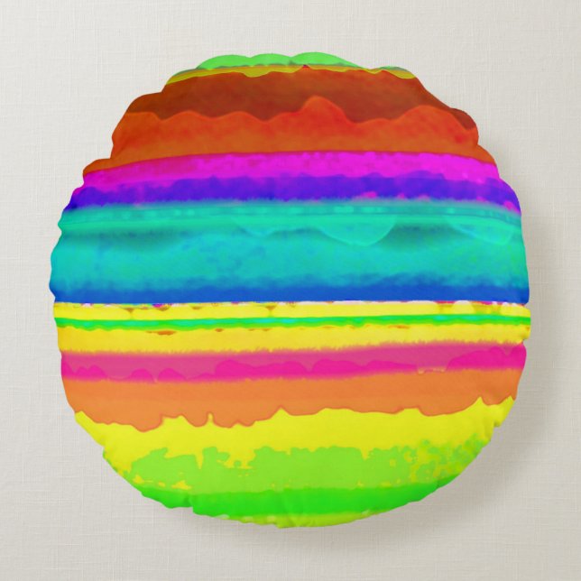 Bright Stripe Rond Kussen (Voorkant)