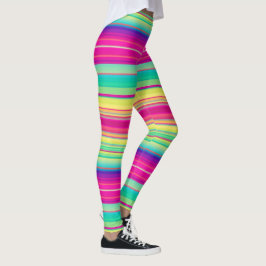 Bright Stripe Vrouwen Kleurrijke Running Leggings