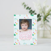 Bright Striped Christmas Candy Cane Vakantiefoto Feestdagenkaart (Staand voorkant)