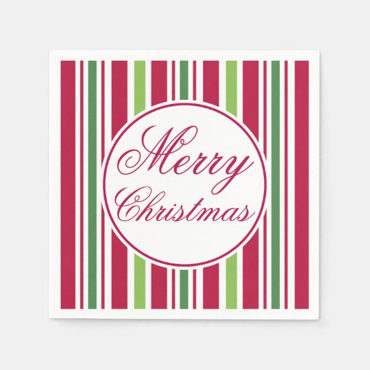Bright Striped Merry Kerstkins Servet (Voorkant)