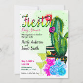 Bright Stripes Cactus Succulent FIESTA-Baby shower Kaart (Voorkant)