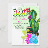 Bright Stripes Fiesta Cactus & Succulents Party Kaart (Voorkant)