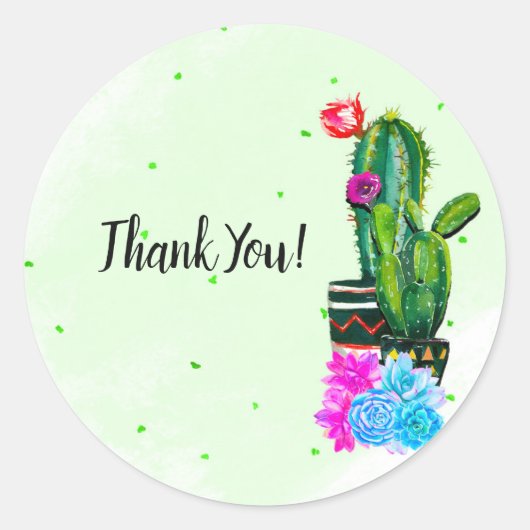 Bright Stripes Fiesta Succulenten Cinco de Mayo Ronde Sticker (Voorkant)