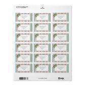 Bright Stripes Fun Holiday Christmas Holly Berries Etiket (Full Sheet)