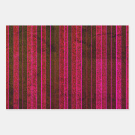 Bright Stripes Wrapping Paper Flat Sheet Set van 3