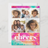 Bright Stropdas-Dye - 5 Foto - Proost op Nieuwjaar Feestdagenkaart (Voorkant)