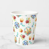 Bright Summer Beltane Maypole & Pentacles Sabbat Papieren Bekers (Voorkant)