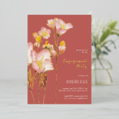 Bright Summer Buttercups Engagement Party Folie Uitnodiging (Staand Voorkant)