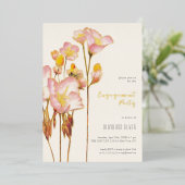 Bright Summer Buttercups Engagement Party Folie Uitnodiging (Staand Voorkant)