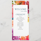 Bright Summer Colorful Custom Wedding Program Programmakaart (Voorkant)
