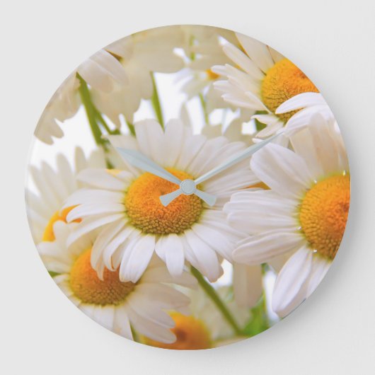 Bright Summer Daisies Flowers Grote Klok (Voorkant)