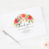 Bright Summer Floral Dank u Vrijgezellenfeest Ronde Sticker (Envelop)