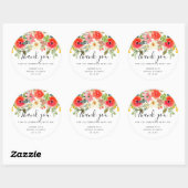 Bright Summer Floral Dank u Vrijgezellenfeest Ronde Sticker (Vel)