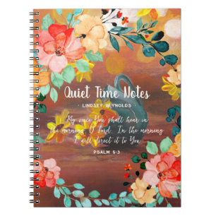 Bright Summer Floral Monogram Quiet Time Notitiebo Notitieboek