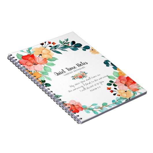 Bright Summer Floral Monogram Quiet Time Notitieboek (Rechterzijde)
