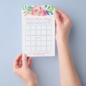 Bright Summer Floral Vrijgezellenfeest Bingo Game Flyer (Hand)