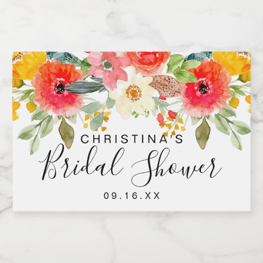 Bright Summer Floral Vrijgezellenfeest Sparkling Wijnetiket (Enkel label)