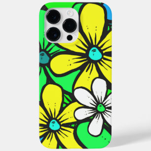  Bright Summer Flowers Blue Yellow en Green Case-Mate iPhone 14 Pro Max Hoesje