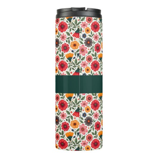 Bright Summer Flowers Thermosbeker (Achterkant)