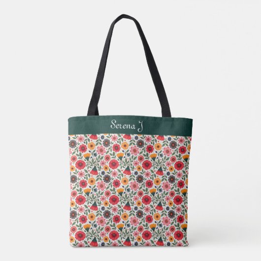 Bright Summer Flowers Tote Bag (Achterkant)