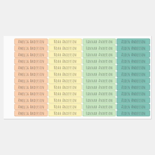 Bright Summer Happy Kinder waterdichte naamlabels Labels (Vel)