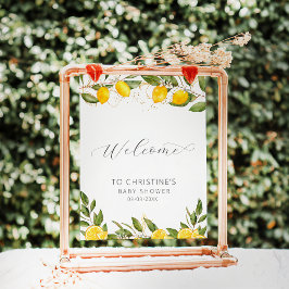 Bright Summer Lemon Baby shower Welkom Poster