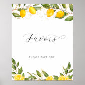 Bright Summer Lemon Citrus Vrijgezellenfeest Favor Poster (Voorkant)