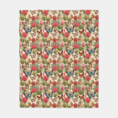 Bright summer pattern with butterflies and cacti fleece deken (Voorkant)