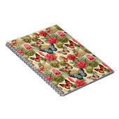 Bright summer pattern with butterflies and cacti notitieboek (Rechterzijde)
