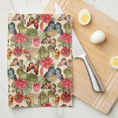Bright summer pattern with butterflies and cacti theedoek (Quarter Fold)