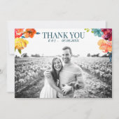 Bright Summer Photo Wedding "Bedankt" Kaart (Voorkant)