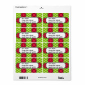 Bright Summer Picnic Watermeloenen op Green Chevro Etiket (Full Sheet)