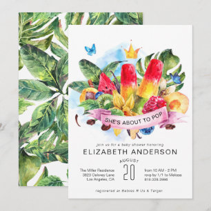 Bright Summer Popsicle Baby shower Invitation Kaart