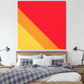 Bright Summer Red Sinaasappel Yellow Racing Stripe Canvas Afdruk (Insitu (Slaapkamer))