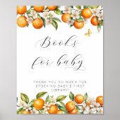 Bright Summer Sinaasappel Baby shower boeken voor  Poster (Voorkant)