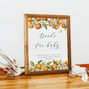 Bright Summer Sinaasappel Baby shower boeken voor  Poster