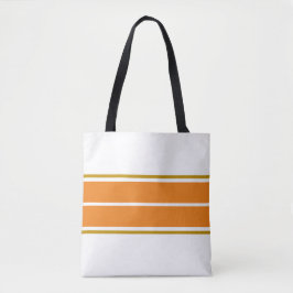 Bright Summer Sinaasappel Twin Racing Stripes op w Tote Bag
