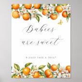 Bright Summer Sinaasappels Baby shower Baby's zijn Poster (Voorkant)